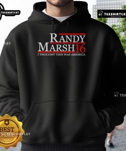 Official Randy Marsh 'I Thought This Was America' hoodie featuring bold text and a stylish design for fans.
