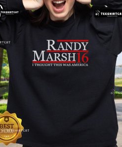 Alt Text: Official Randy Marsh sweatshirt featuring 'I Thought This Was America' design, perfect for fans of South Park.