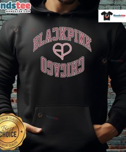 Alt Text: Official Red Chicago Bulls BLACKPINK x NBA hoodie featuring logo and stylish design, perfect for fans and streetwear lovers.