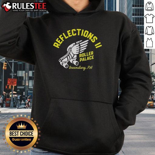 Alt Text: Official Reflections II Roller Palace hoodie in Greensburg, PA, showcasing a stylish design for skate enthusiasts.