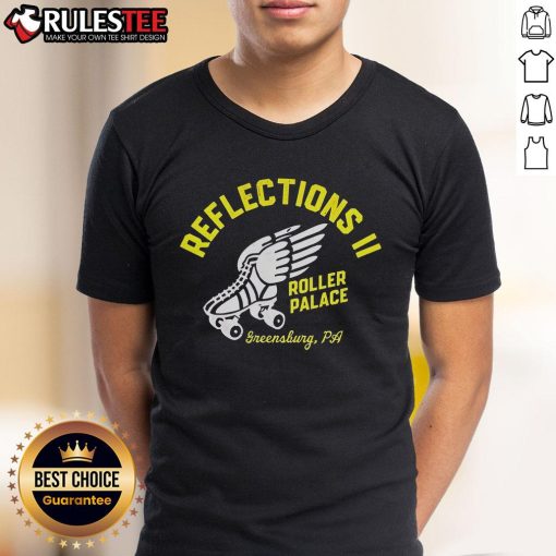 Official Reflections II Roller Palace Greensburg PA t-shirt featuring vibrant graphics and a stylish design for skating enthusiasts.