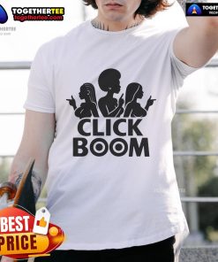 Official Reggie Denireaux Click Boom T-Shirt featuring vibrant graphic design, perfect for fans and casual wear.
