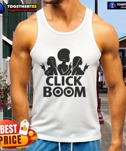 Official Reggie Denireaux Click Boom Tank Top featuring a vibrant design, perfect for casual summer wear.