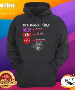 Official Resistance Kitty hoodie featuring 'You Lost, You Lost, You're Next' in bold text, perfect for statement fashion.