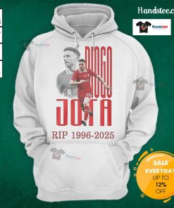 Alt Text: Official Rip Diogo Jota 1996-2025 Hoodie featuring a stylish design to honor the football star's legacy.