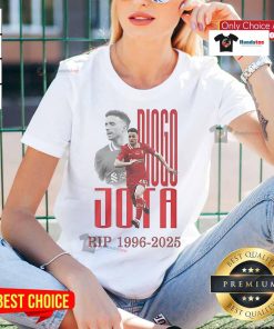 Official Rip Diogo Jota 1996-2025 Ladies Tee featuring a stylish design celebrating the football star.