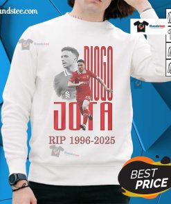Alt Text: Official Rip Diogo Jota 1996-2025 Sweatshirt featuring a bold tribute design in vibrant colors on a cozy fabric.