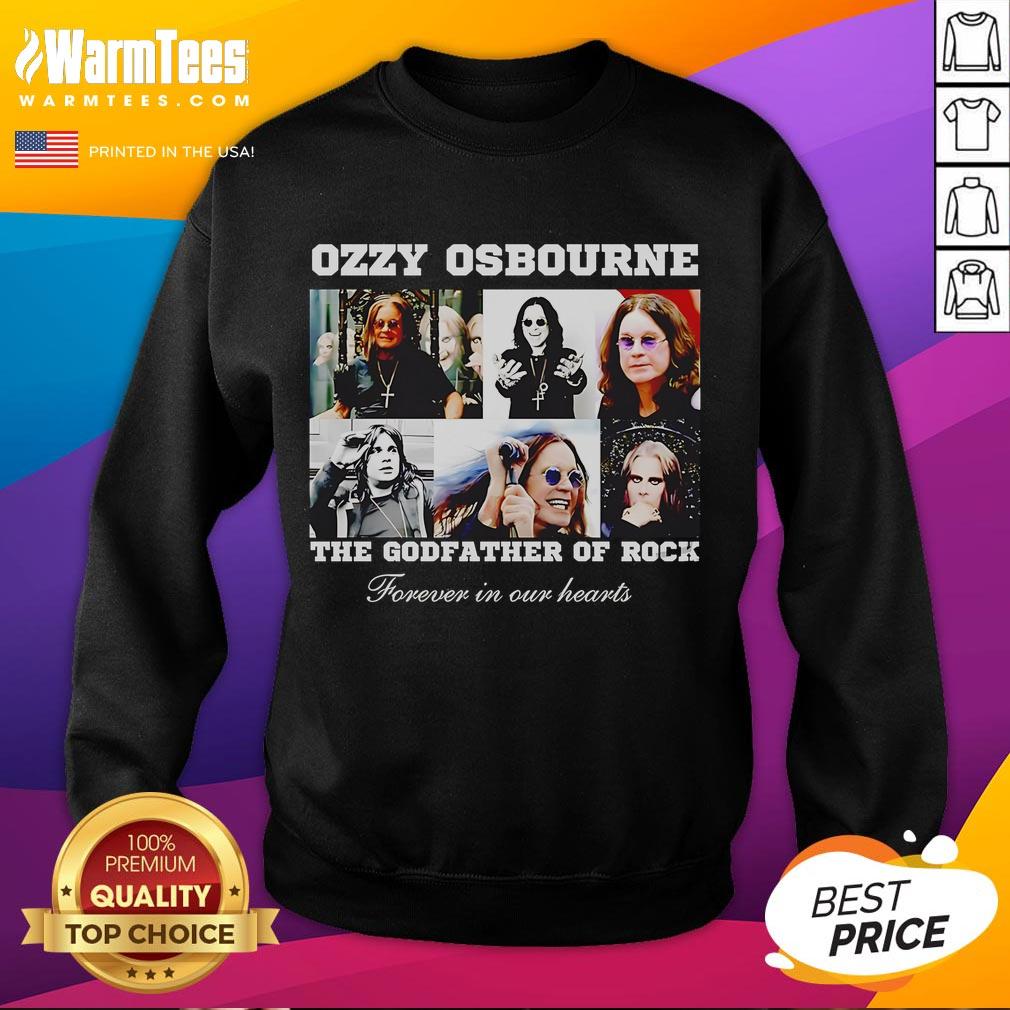 Official Rip Ozzy Osbourne The Godfather Of Rock Sweatshirt Alt Text: Official Ozzy Osbourne 'The Godfather of Rock' sweatshirt featuring iconic design and bold graphics.