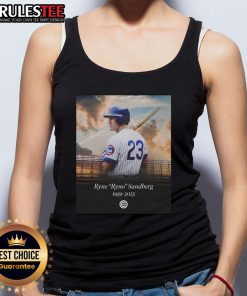 Official Ryne Sandberg 1959-2025 memorial tank top featuring a tribute design honoring the baseball legend.