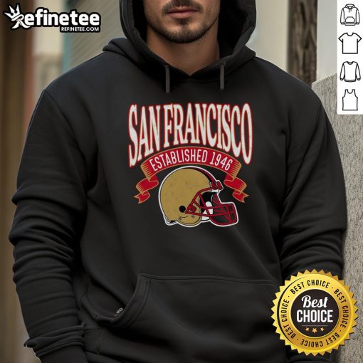 Official San Francisco Football vintage hoodie established 1946, showcasing classic design and team spirit.