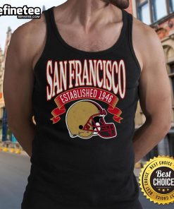 Vintage San Francisco football tank top, established 1946, showcasing retro design and vibrant team colors.