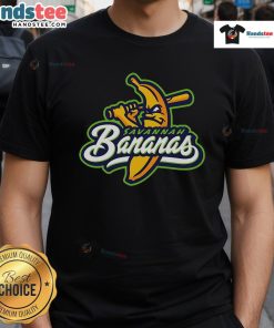 Official Savannah Bananas logo t-shirt featuring vibrant colors and a playful design for fans of the baseball team.