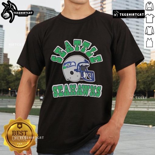 Official Seattle Seahawks Helmets Logo T-Shirt featuring the iconic Seahawks logo on a stylish athletic tee.