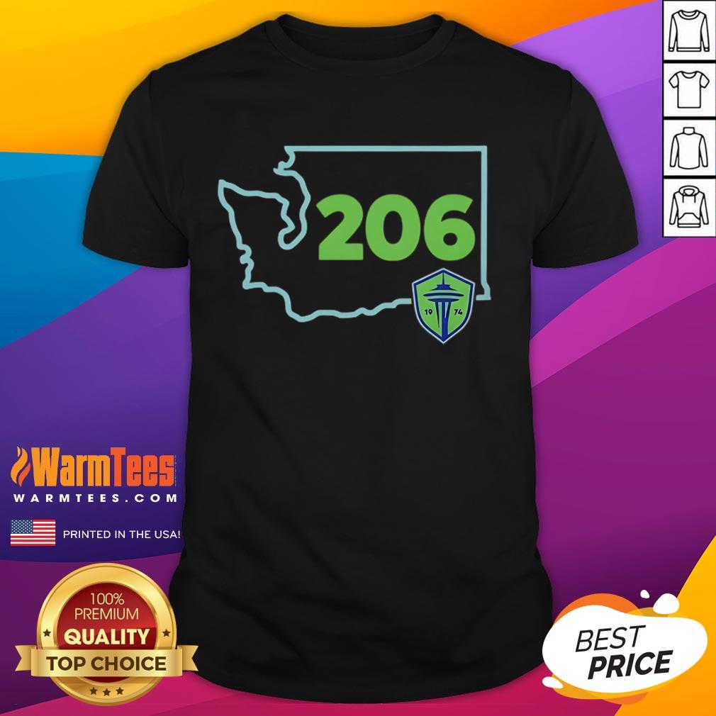 Official Seattle Sounders Fc 206 Area Code State T Shirt Official Seattle Sounders FC 206 Area Code State T-Shirt showcasing team spirit and local pride with vibrant colors.