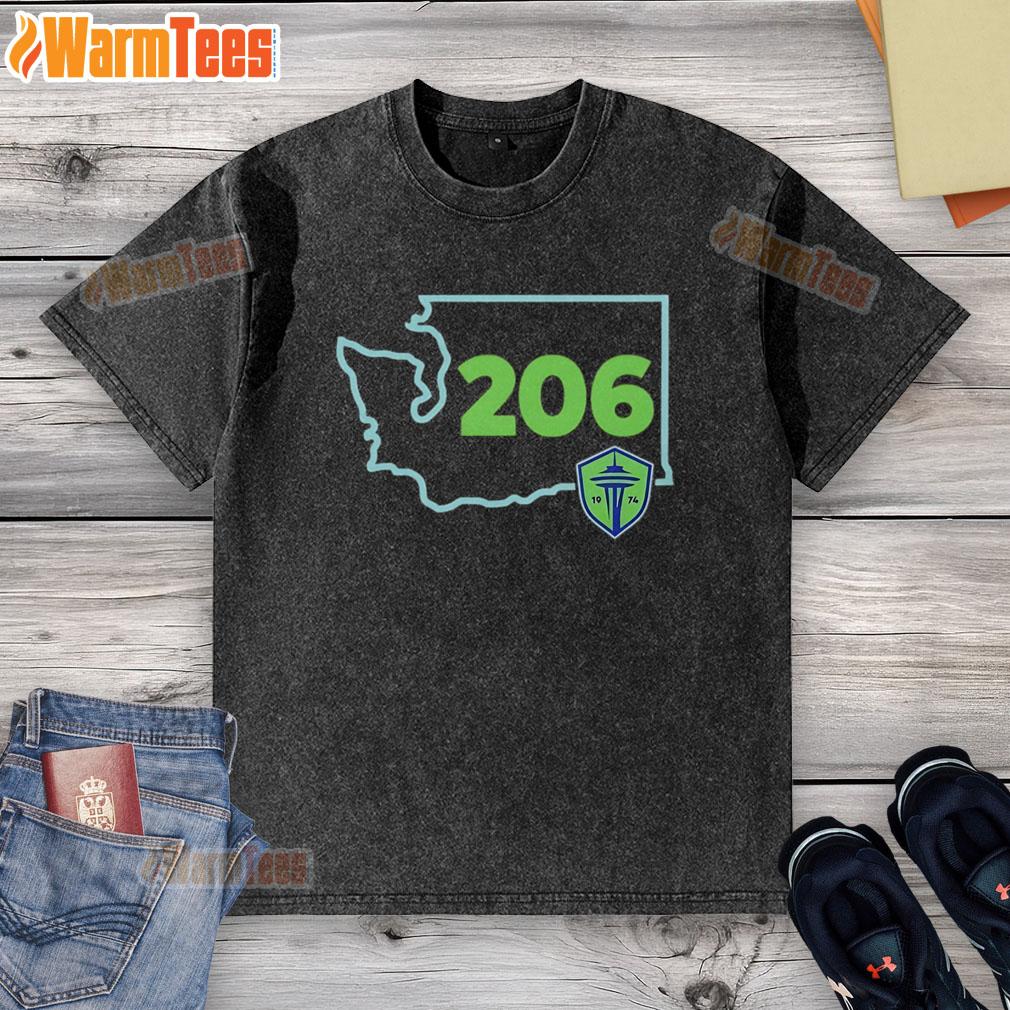 Official Seattle Sounders Fc 206 Area Code State Washed T Shirt
