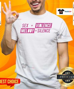 Official Sex Violence Melody Silence T-Shirt featuring bold graphic design and empowering message for awareness.