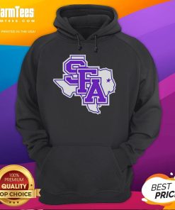 Official SFA Primary Logo Texas Hoodie featuring vibrant colors and iconic branding for fans and supporters.