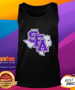 Official SFA Primary Logo on a Texas tank top, showcasing school spirit and style for supporters and alumni.
