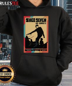 Alt Text: Official Shed Seven Live Summer 25 poster featuring a stylish hoodie design for fans of the band.