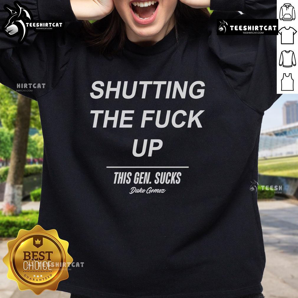 Official Shutting The Fuck Up Sweatshirt Official Shutting The F* Up Sweatshirt in black, featuring bold white text, perfect for casual wear and statement style.