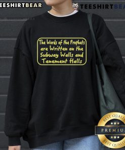 Official Simon & Garfunkel Sound of Silence sweatshirt featuring the words of the prophets in stylish design.