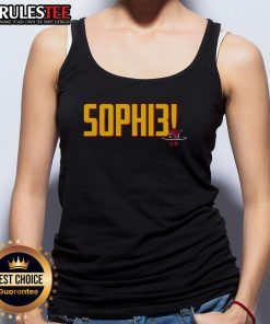 Alt Text: Official Sophie Cunningham Indiana SOPHI3 tank top featuring a stylish design and vibrant colors for fans and athletes.