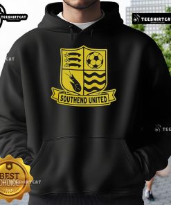 Alt Text: Official Southend United logo hoodie featuring the club's emblem on a stylish, comfortable design.