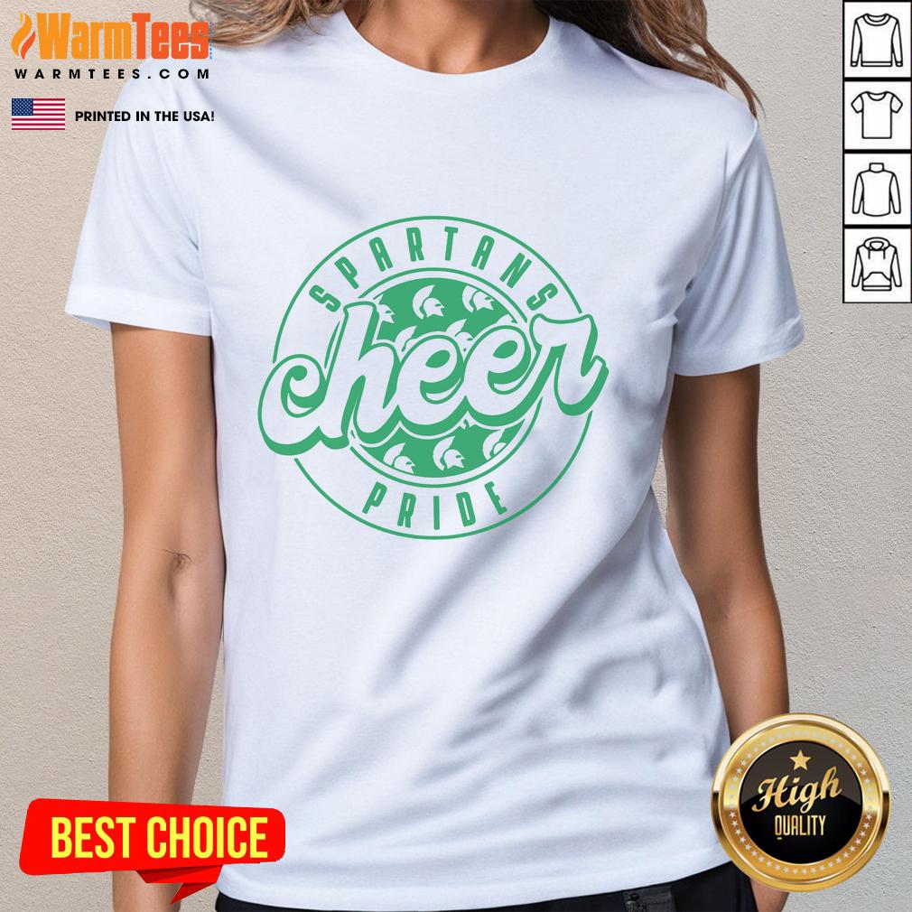 Official Spartans Cheer Circle Ladies Tee Official Spartans Cheer Circle Ladies Tee featuring a stylish design perfect for fans supporting the Spartans.