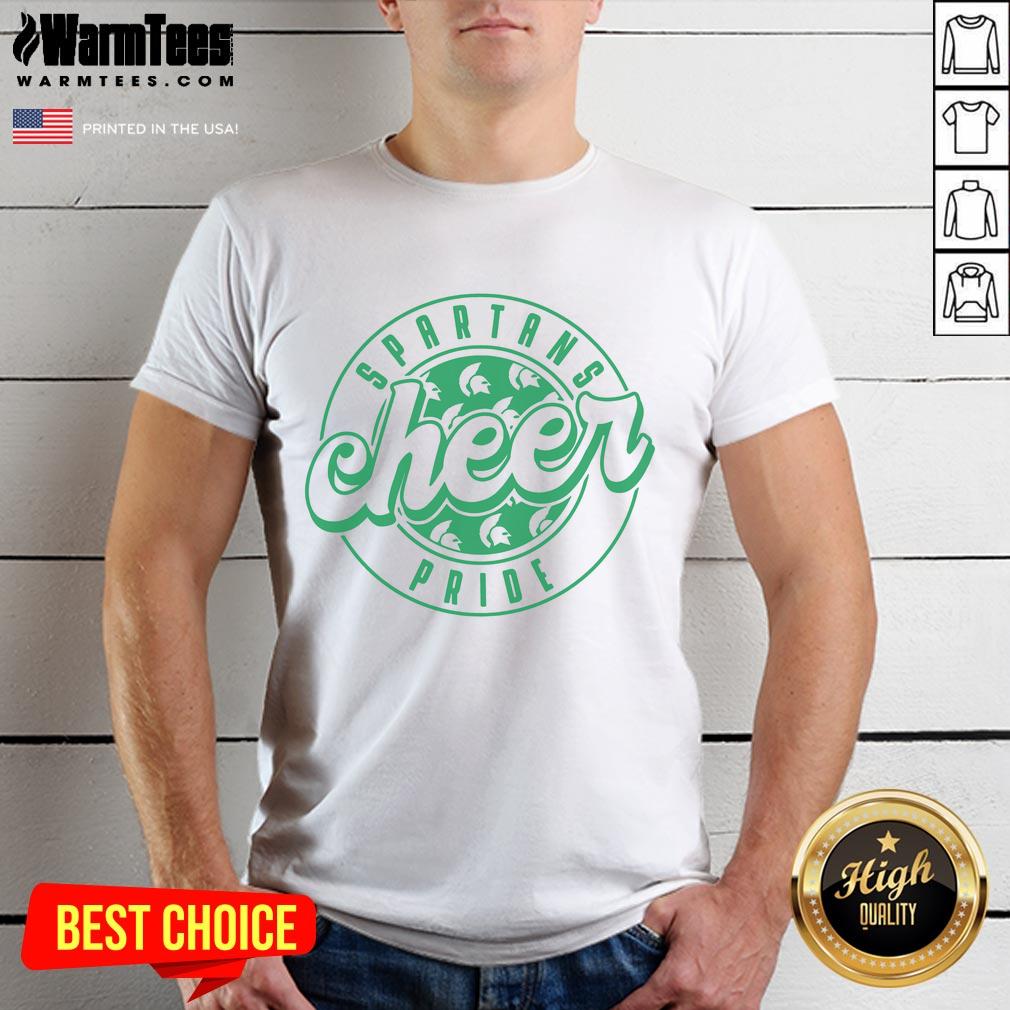 Official Spartans Cheer Circle T Shirt Official Spartans Cheer Circle T-Shirt featuring vibrant colors and the Spartans logo, perfect for fans and cheerleaders.