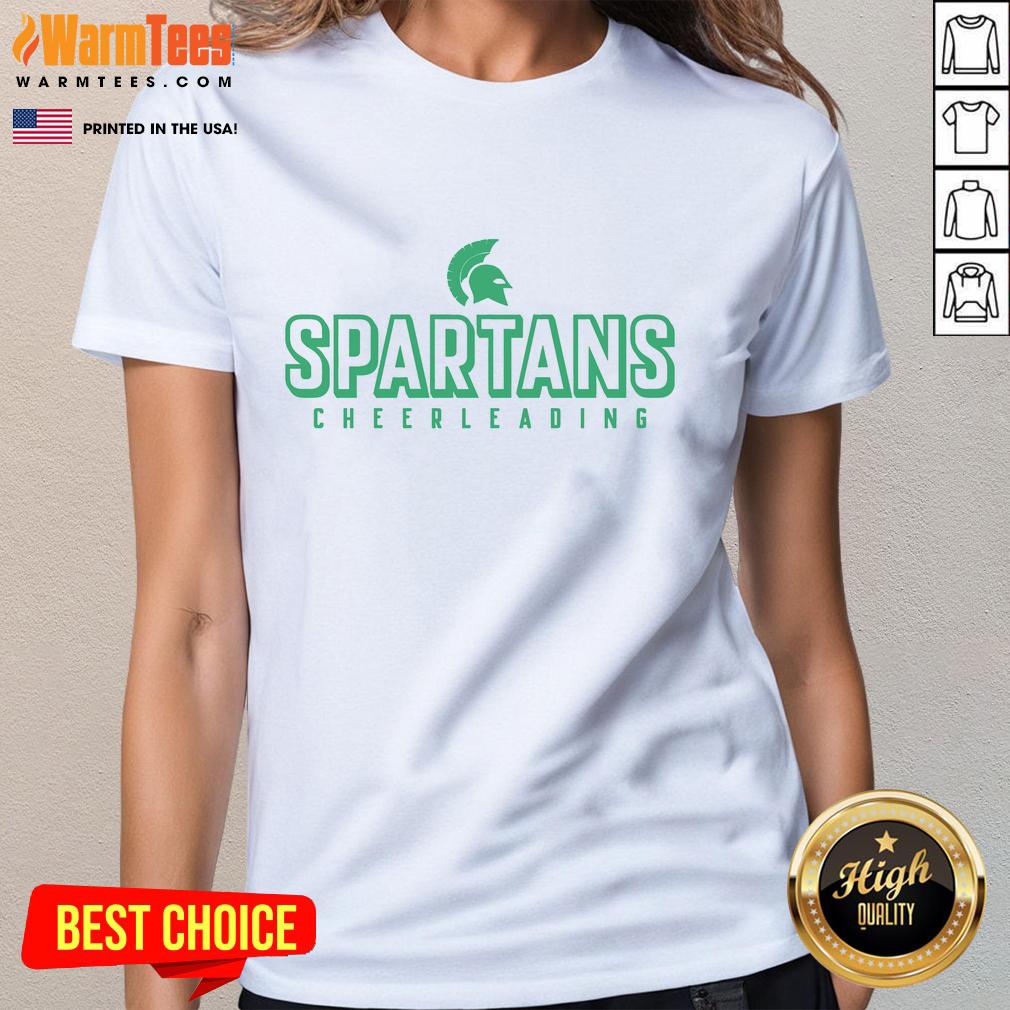 Official Spartans Cheerleading Ladies Tee Official Spartans Cheerleading Ladies Tee featuring vibrant team colors and logo for spirited fans and cheerleaders.