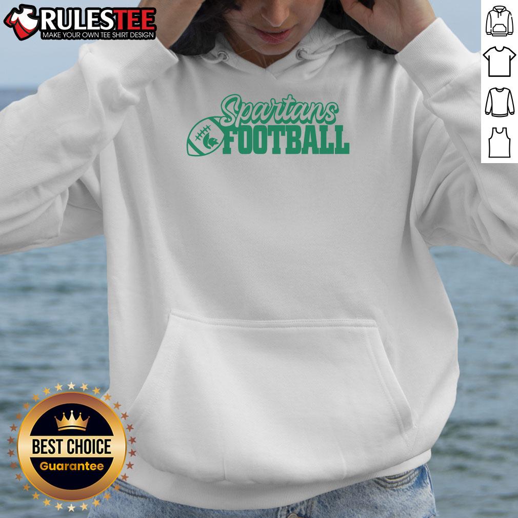 Official Spartans Football Block Hoodie Official Spartans Football Block Hoodie in green with bold Spartans logo, perfect for fans and athletes alike.