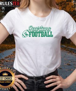 Official Spartans Football Block Ladies Tee in vibrant green with bold team logo, perfect for game day and casual wear.