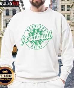 Official Spartans Football Circle Sweatshirt in green featuring team logo, ideal for game day and casual wear.