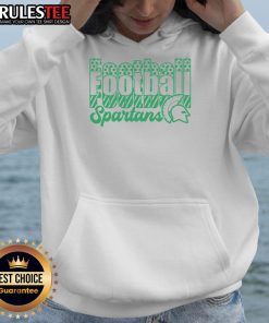 Alt Text: Official Spartans Football hoodie featuring team colors and logo, perfect for fans supporting their favorite team.