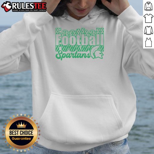 Alt Text: Official Spartans Football hoodie featuring team colors and logo, perfect for fans supporting their favorite team.