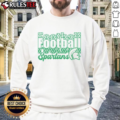 Official Spartans Football sweatshirt featuring team logo, perfect for fans and casual wear on game day.