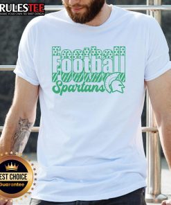 Official Spartans Football T-Shirt featuring bold team logo and colors, perfect for fans supporting their team.