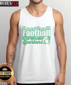 Alt Text: Official Spartans Football tank top featuring team colors and logo, perfect for game day or casual wear.