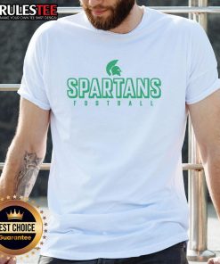Official Spartans Football T-Shirt featuring bold team logo and vibrant colors, perfect for fans and game day attire.
