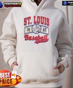 Vintage St. Louis Baseball Logo Hoodie featuring classic design and team colors, perfect for fans and collectors.