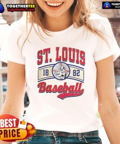Vintage ladies tee featuring the official St. Louis Baseball logo, perfect for fans and casual wear.