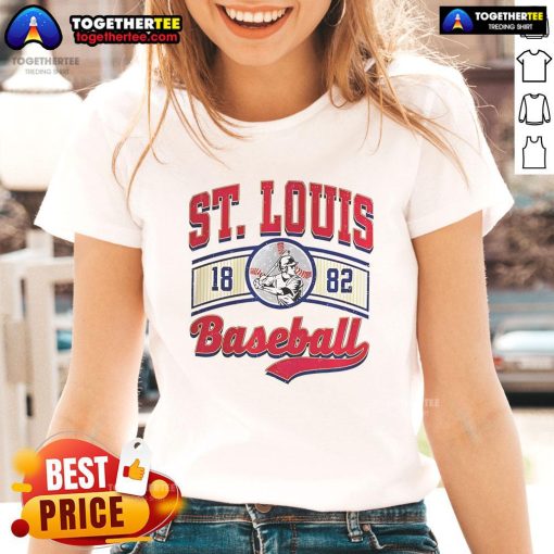 Vintage ladies tee featuring the official St. Louis Baseball logo, perfect for fans and casual wear.