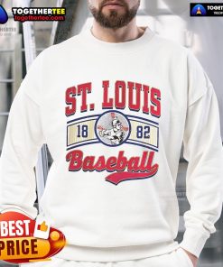 Vintage St. Louis Baseball Logo sweatshirt featuring classic design and team colors for dedicated fans.