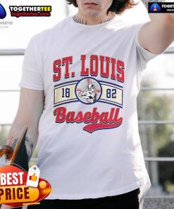 Vintage St. Louis Baseball logo t-shirt featuring classic design and vibrant colors, perfect for fans and collectors.