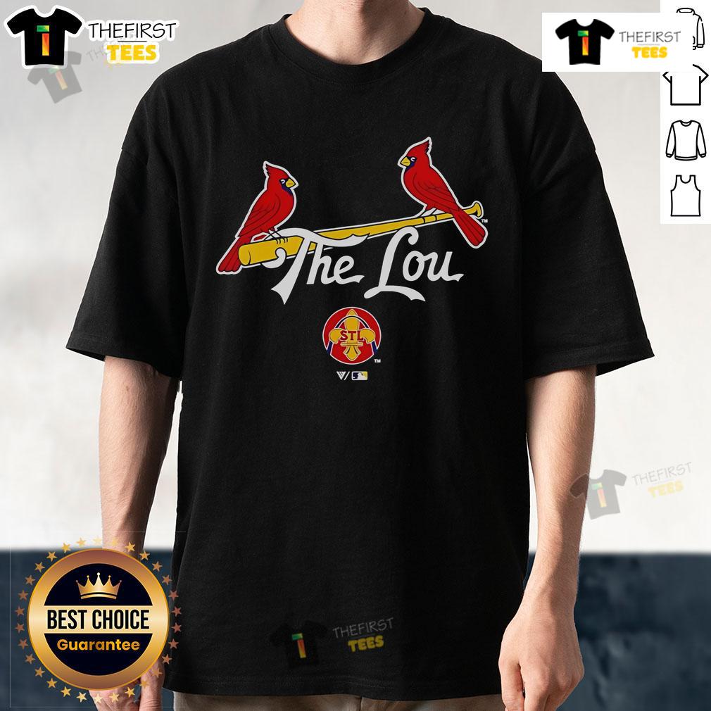 Official St. Louis Cardinals The Lou Logo T Shirt Alt Text: Official St. Louis Cardinals The Lou Logo T-Shirt featuring the iconic Cardinals logo in vibrant colors.