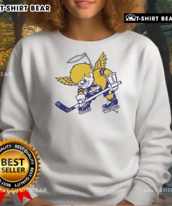 Alt Text: Official St. Paul Fighting Saints 1992-93 hockey sweatshirt featuring team logo and vintage design.