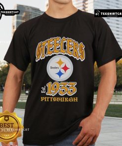 Official Steelers Pittsburgh 1933 Logo T-Shirt featuring vintage design and iconic team colors, perfect for fans.