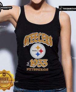 Official Pittsburgh Steelers 1933 logo tank top featuring vintage design and team colors, perfect for fans.