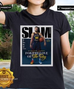 Alt Text: Official Stephen Curry 'For The Love Of The Bay' ladies tee showcasing a stylish design for Warriors fans.
