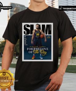 Alt Text: Official Stephen Curry For The Love Of The Bay T-Shirt featuring vibrant design and team colors, perfect for fans.